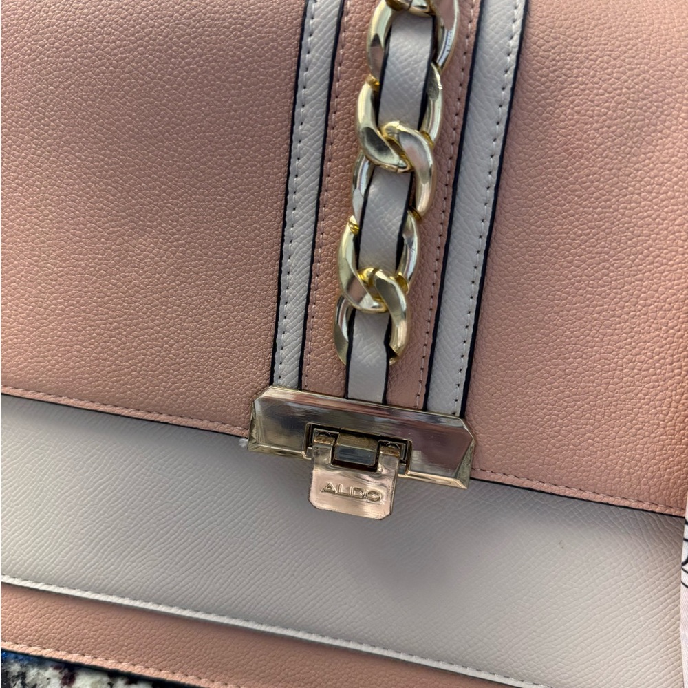 Aldo Tan and Cream Women's Bag with Scarf - Picture 2 of 5
